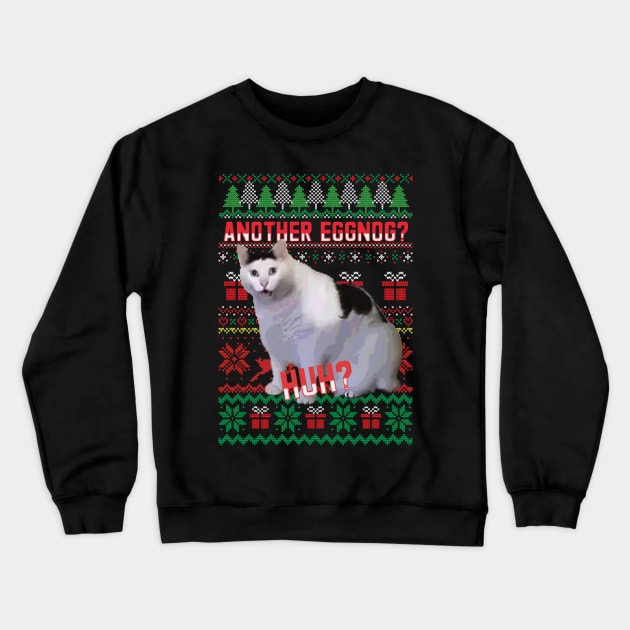 Huh Cat Ugly Xmas Sweater Crewneck Sweatshirt by Polomaker